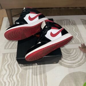 Nike Air Jordan 1 Mid Black and Red Shoes